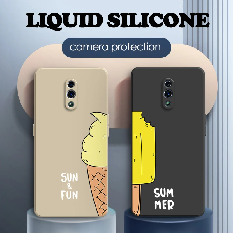 

Чехол Funda квадратный из жидкого силикона для OPPO Reno ACE 2 Z 5G 10X Zoom Роскошная летняя защита объектива Мягкий чехол для телефона Coque
