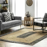 rug 100 natural jute cotton braided style runner rug modern living area rug