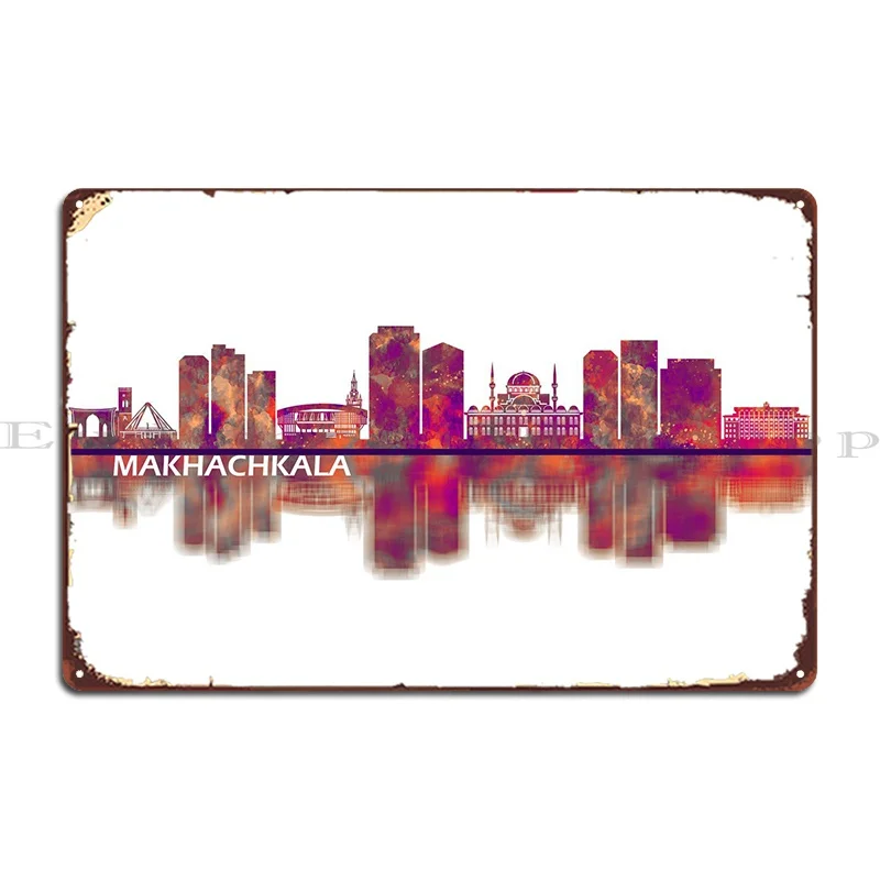 

Makhachkala Russia Skyline Metal Plaque Poster Rusty Cave Pub Personalized Cinema Tin Sign Poster