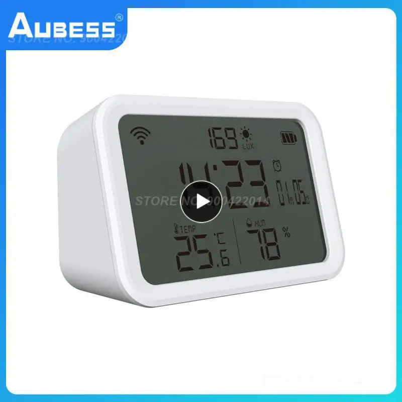 

1~8PCS Hygrometer Thermometer Tuya Smart Wifi Indoor Hygrometer Lcd Screen Battery Display Remote Control