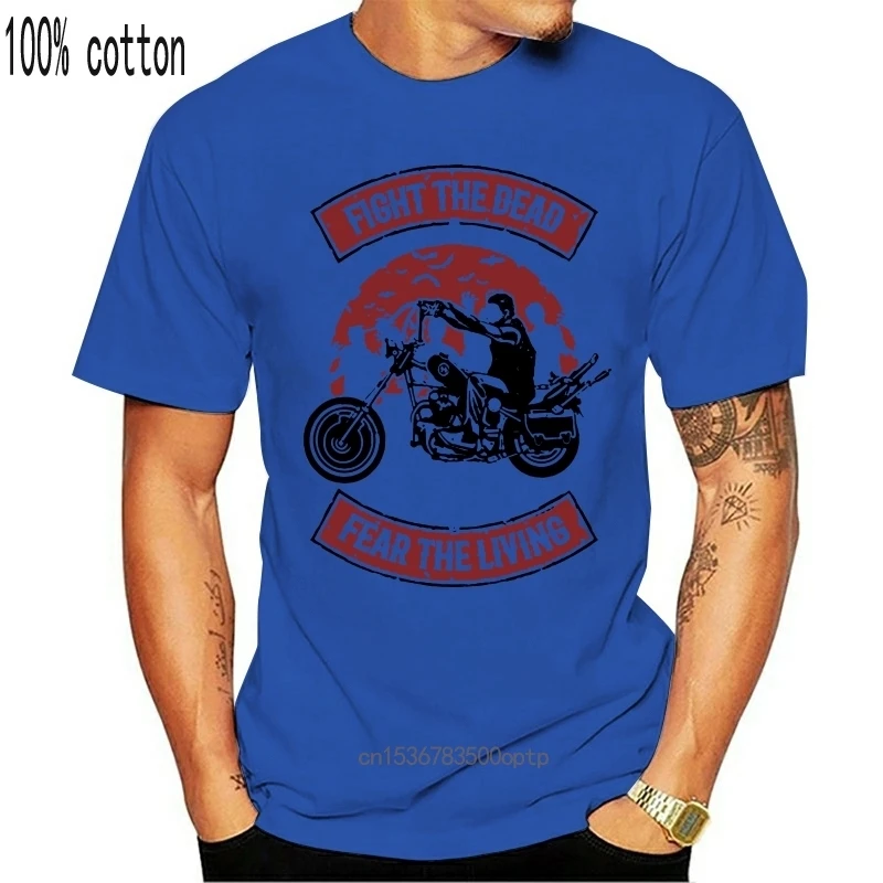 

Man Clothing Moto Biker T Shirt Men Fight The Dead Fear The Living T-shirts Fashionable Tops Tees Summer Walking Dead Streetwe
