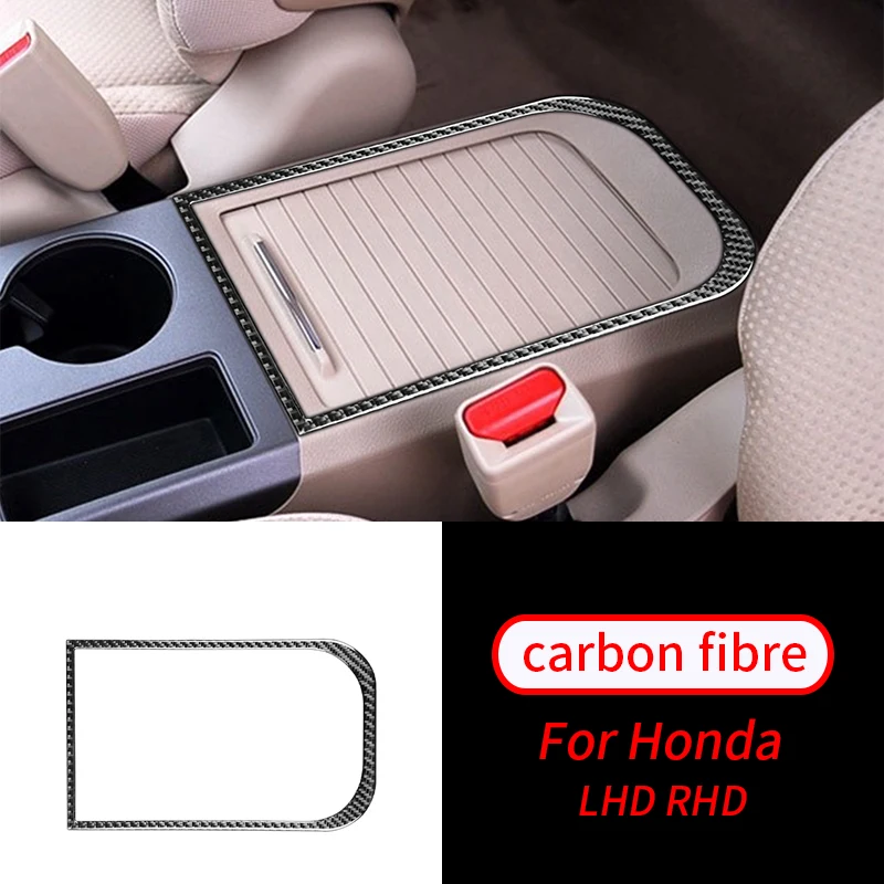 

For Honda CRV 2007-2011 1Pcs Real Carbon Fiber Rear Central Box Trim Sticker Car Interior Accessories Car Interior Supplies