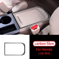 for honda crv 2007 2011 1pcs real carbon fiber rear central box trim sticker car interior accessories car interior supplies