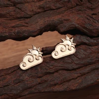earring activ girl series partly cloudy and sun gold plating earring