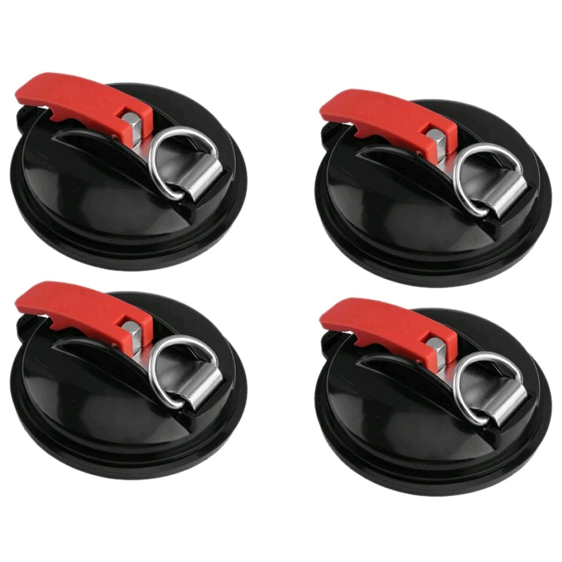 

4X Vacuum Suction Cup Anchor With Fixed Hook Suction Cup Hook For Heavy-Duty Car Watch Strap Suitable For Car Bathroom-FS-PHFU