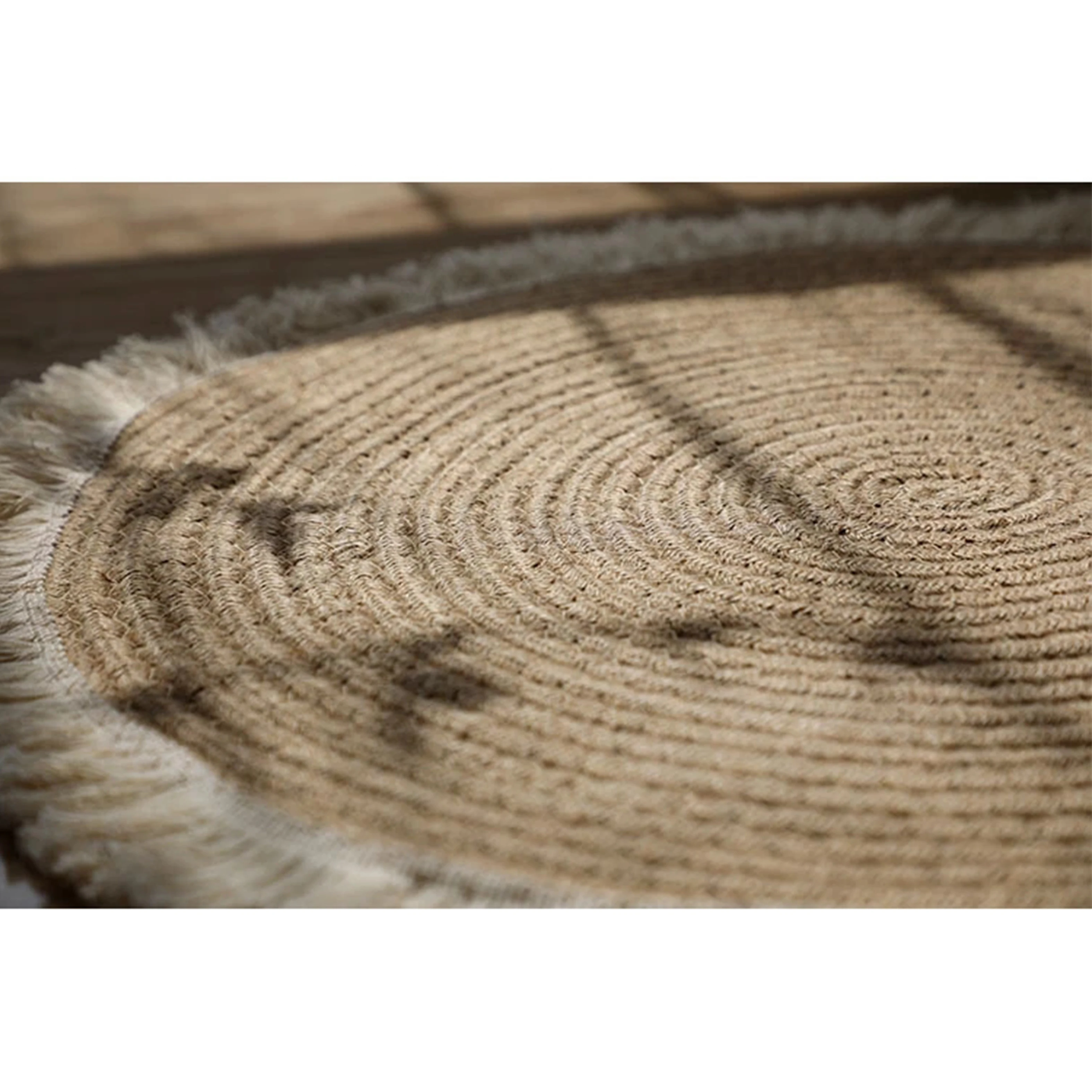 Круглые плетеные коврики ручной работы ротанговый ковер с кисточками для - Фото №1