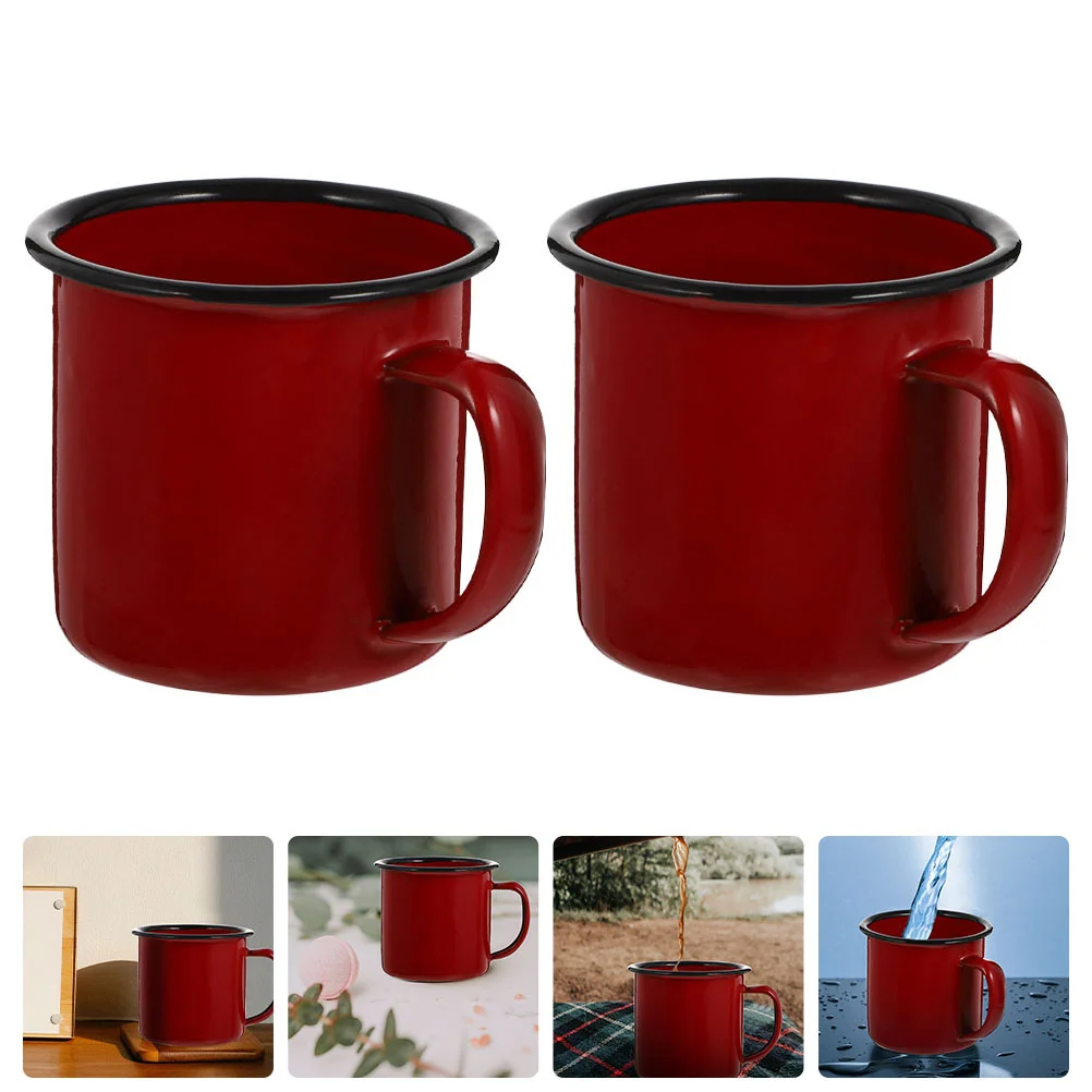 

2Pcs Household Milk Cups Multi-function Coffee Mugs Vintage Milk Mugs Home Accessory