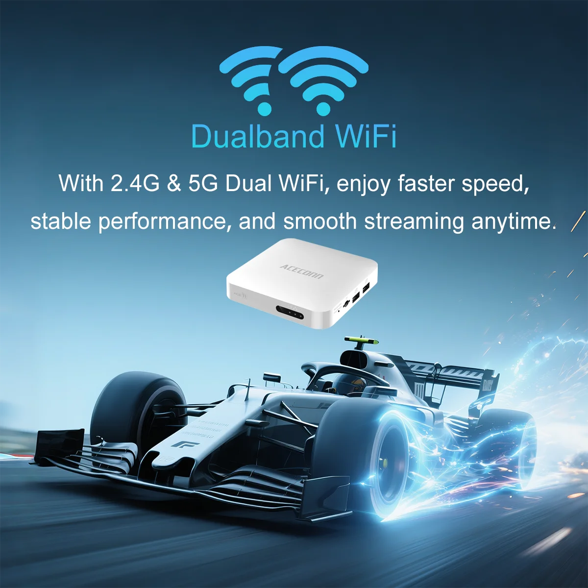 Фото ТВ-приставка ACECONN Streaming Android Linux IPTV 4K HDR10+ TVONAIR3+ с двойным Wi-Fi, функцией автоматического обучения, горячими клавишами, подсветкой и Bluetooth-пультом ACE11 №3