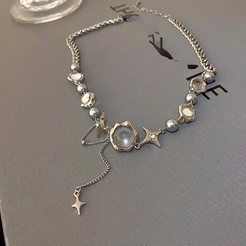 

New Geometric Necklace Star Necklace Crystal Necklace Crystal Choker Shiny Jewelry Y2k Necklace Y2k Jewelry Aesthetic Necklace