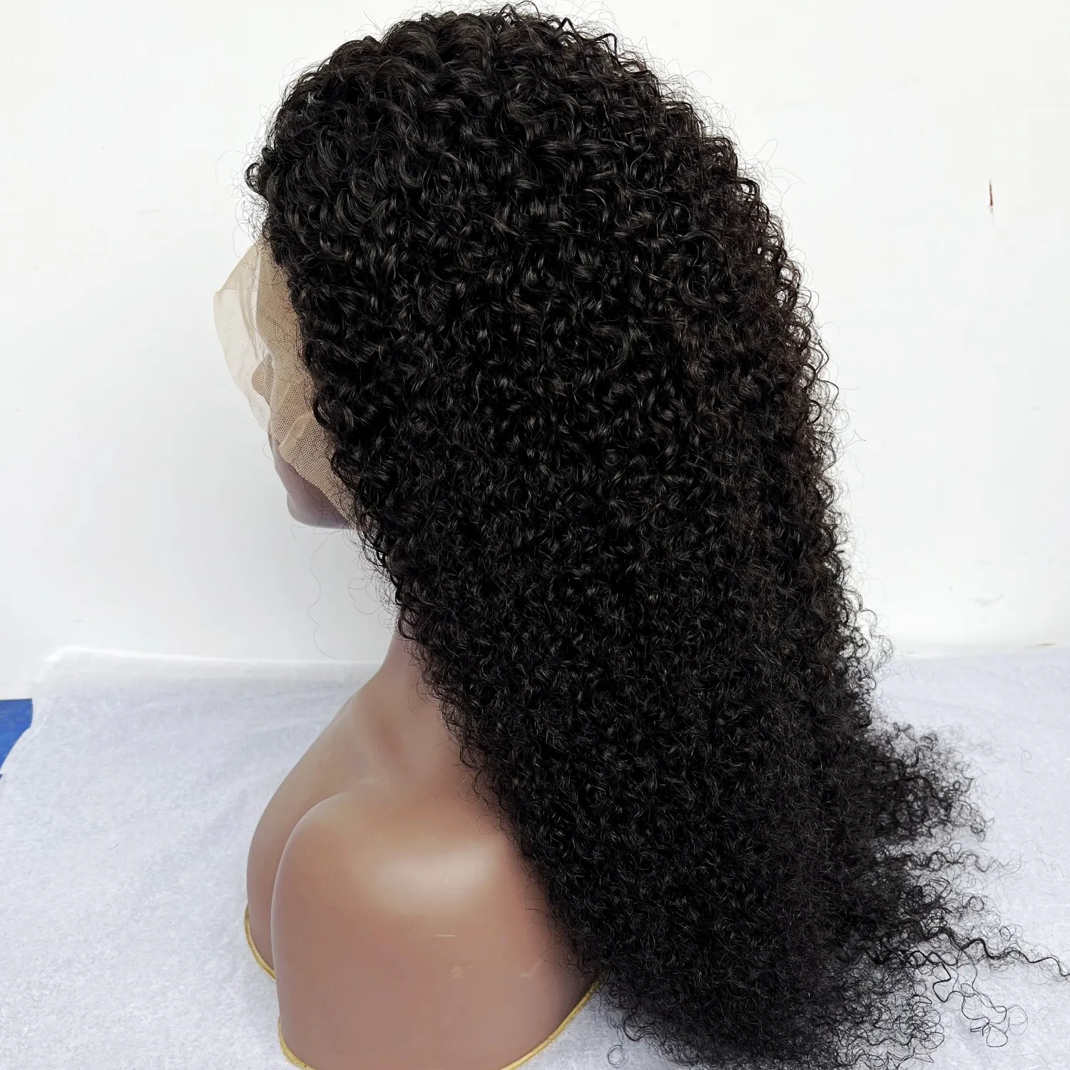Натуральные черные 30-дюймовые длинные волосы парик Курчавые Кудрявые кружевные