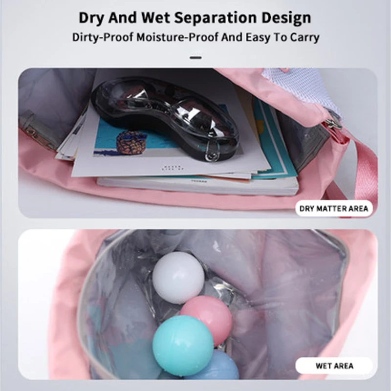 Waterproof Gym Bag With Shoes Compartment Sports Bag Travel Drawstring Bag Outdoor Bag Swimming Fitness Multi-layer Softback
