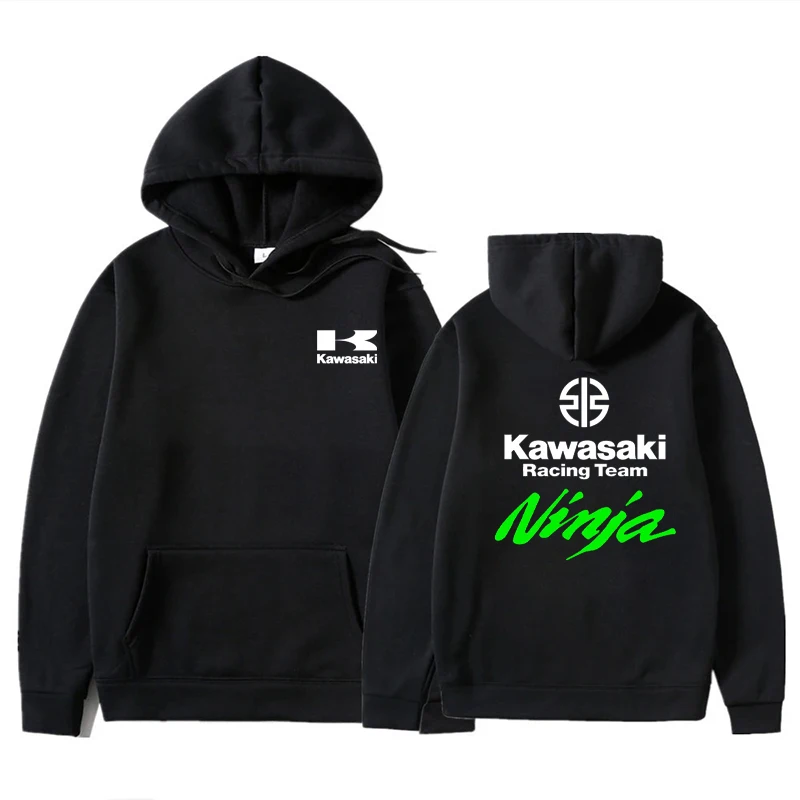 Фото Мужская спортивная рубашка Kawasaki для гонок на открытом воздухе, мужская спортивная рубашка 2025 года, новинка весны и осени, мужская спортивная рубашка, женская толстовка с капюшоном №1