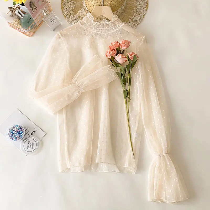 

Женские Элегантные дышащие свободные рубашки с вырезами, модные повседневные женские эластичные Простые однотонные рубашки с расклешенны...