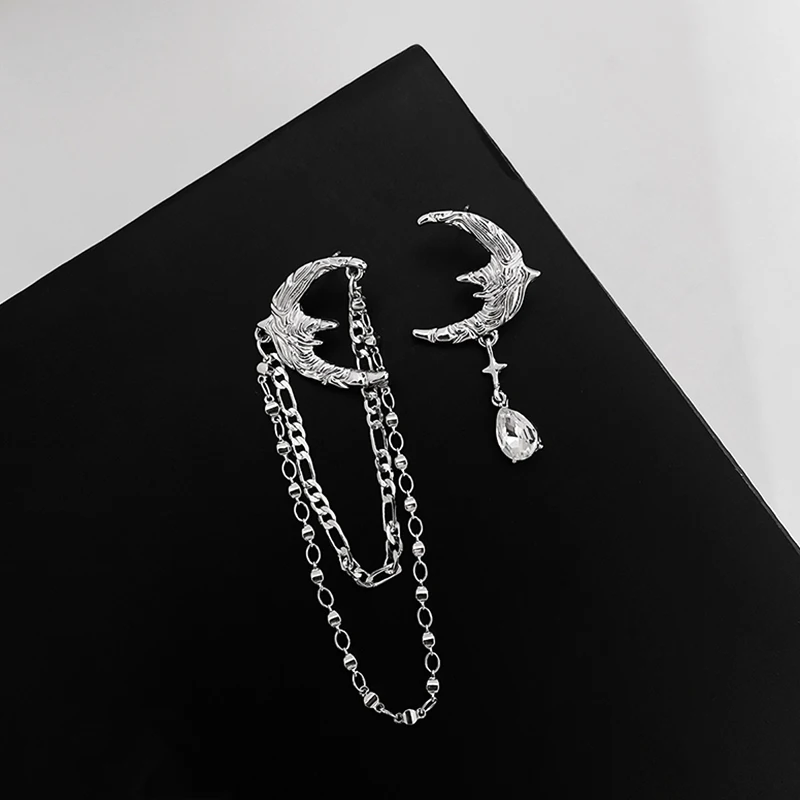 

Женские серьги-подвески с Луной и кисточками, серебро 925 пробы