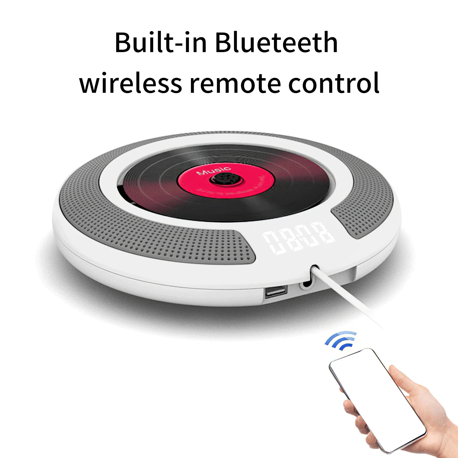 Настенный CD-проигрыватель с Bluetooth-подключением портативный USB-проигрыватель для