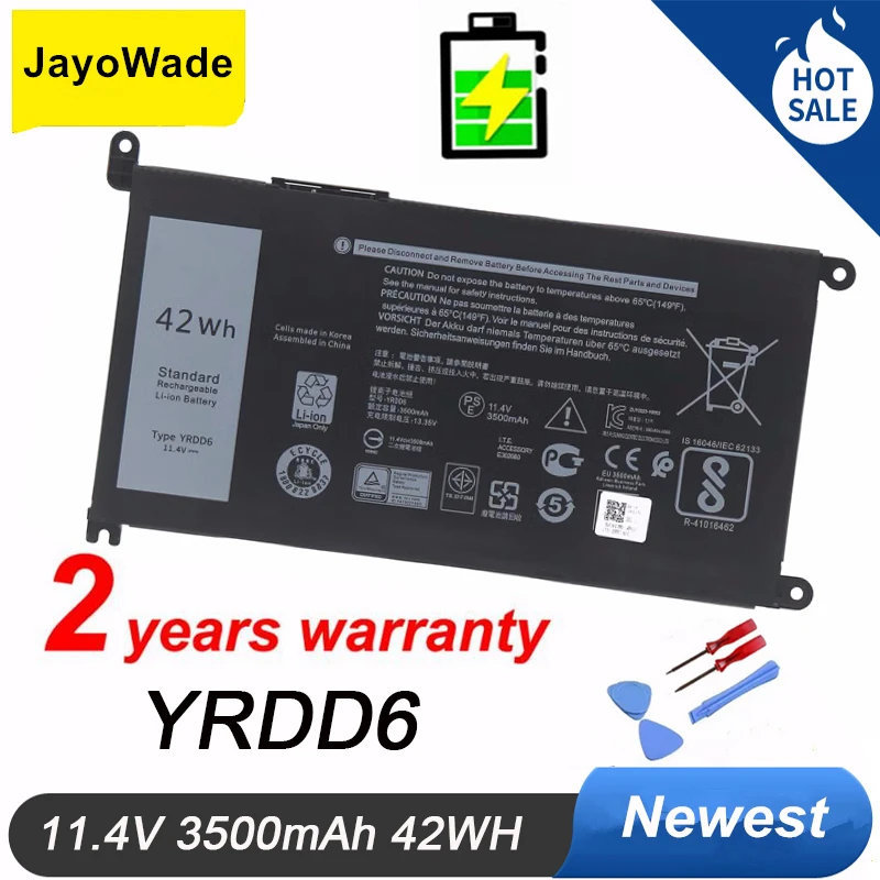 

Новый аккумулятор YRDD6 для Dell Inspiron 5482 5480 5481 5485 5491 5591 5593 3583 3310 2 в 1 3493 3582 3593 3793 5584 5493 558 YRDD6