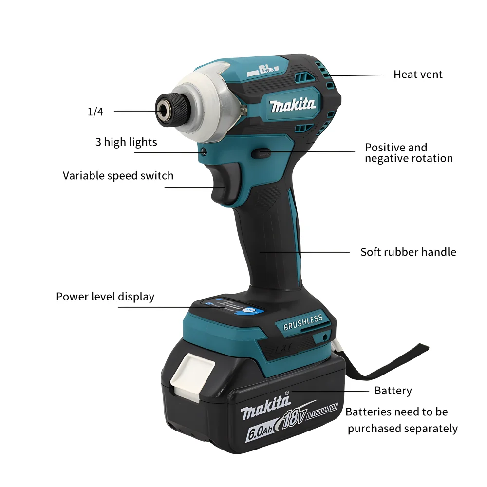 Makita Dtd171 18 В Бесщеточная Аккумуляторная Ударная Дрель Многофункциональная