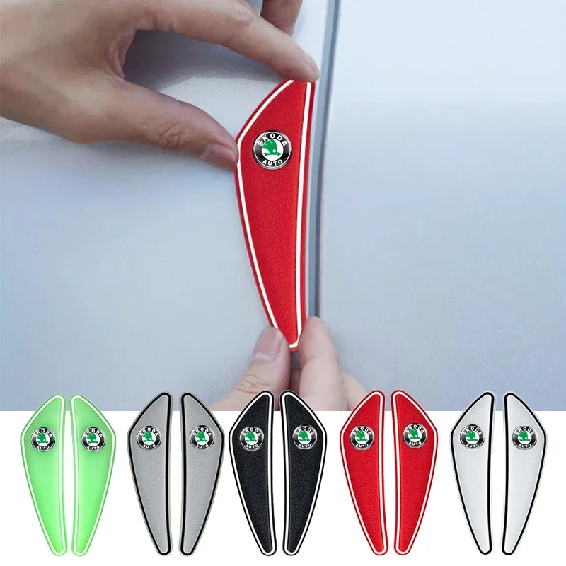 4 шт. защитные полосы на бампер автомобиля защитная наклейка от царапин для Skoda
