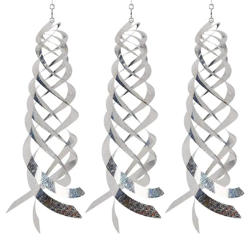 

13PCS Bird Repeller Rotating Rod Reflective Wind Spiral Scare Control Device Agricultural Scare Bird Garden Ornaments Decor