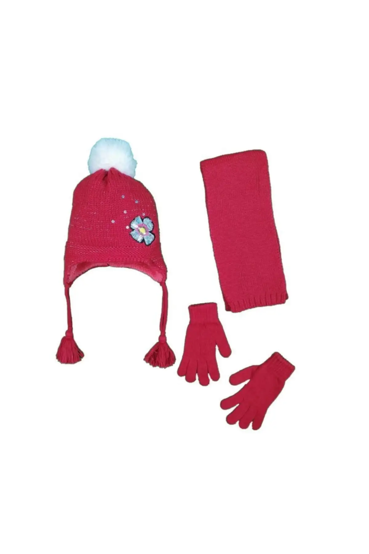 

Комплект из шарфа, шапки и перчаток для девочек 4-8 лет