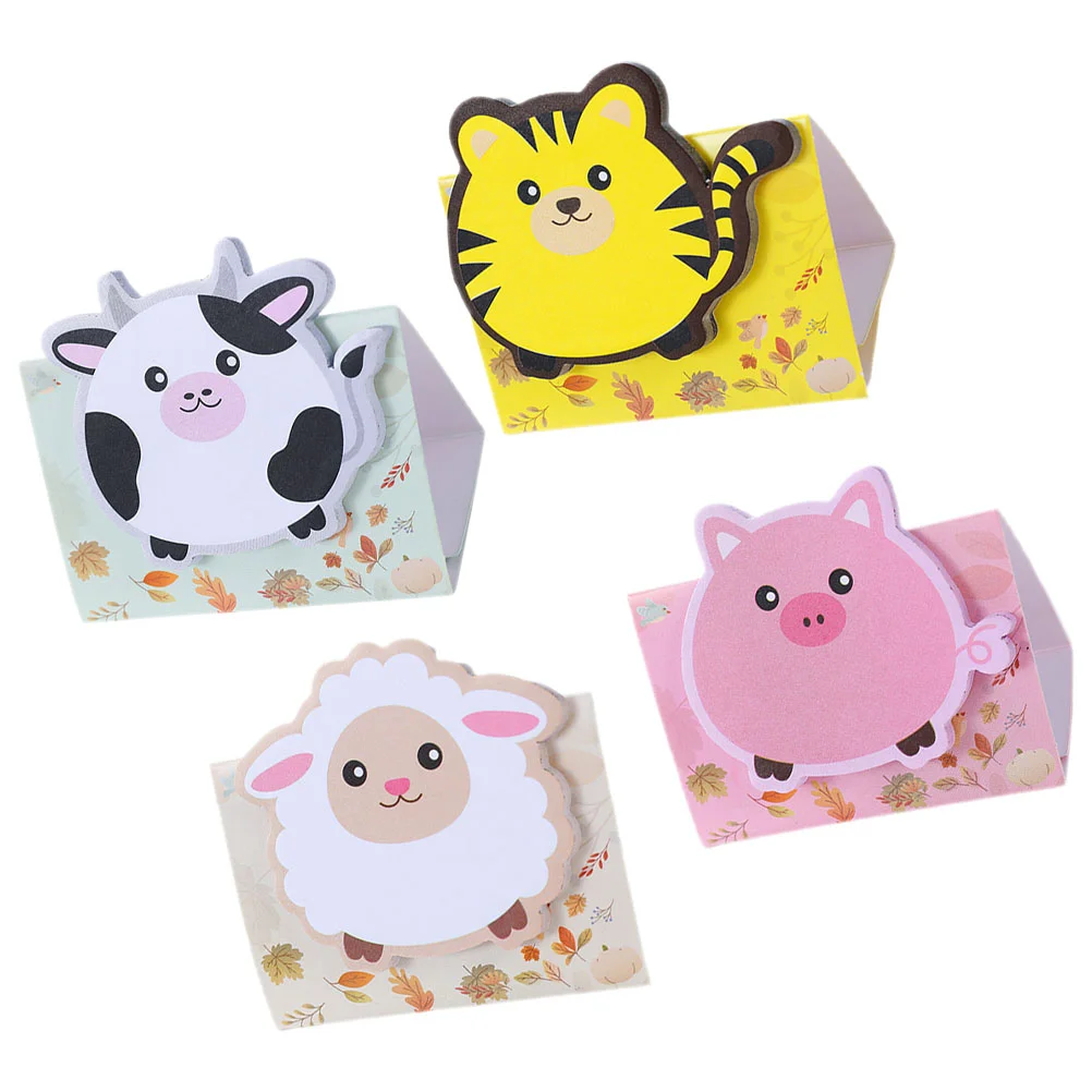 

4 блокнота с отрывкой, блокноты для записей, блокноты для записей с мультяшным рисунком, блокноты для записей, Симпатичные блокноты для записей