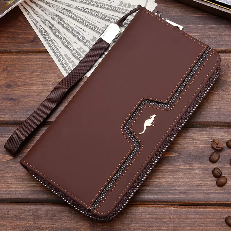 

Wallet Business Long Zipper Porte Monnaie Mobile Phone Bag 2022 Large Capacity Portefeuille Homme Clutch Male Card Holder