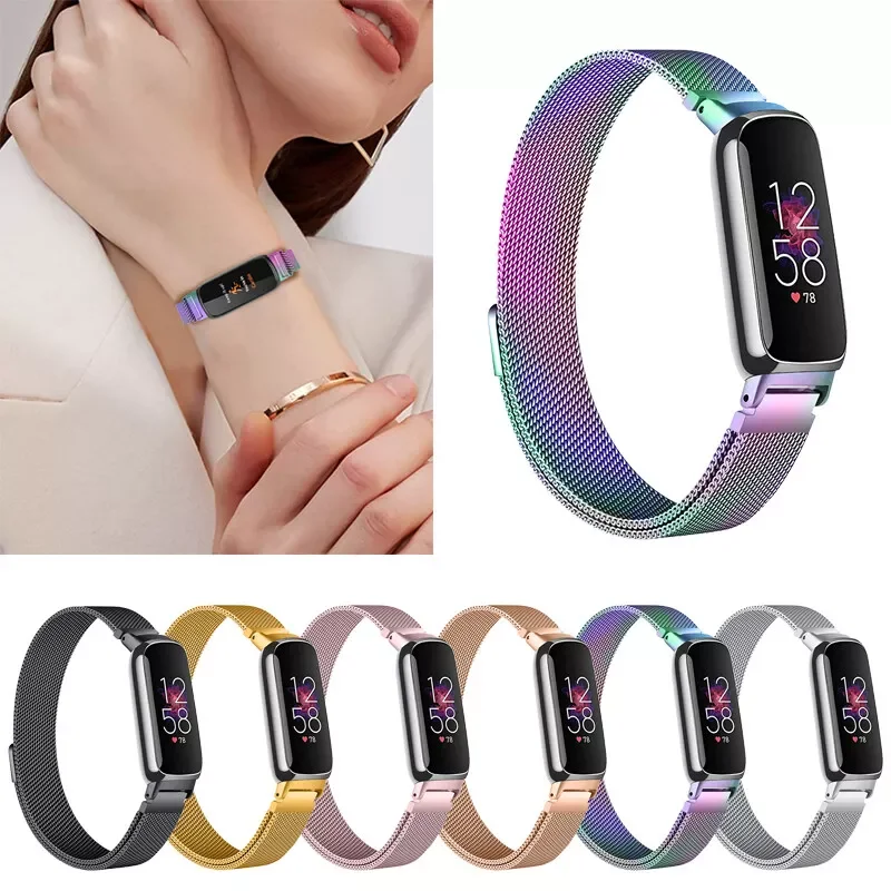Фото Металлический магнитный ремешок для Fitbit Inspire 3, сменный ремешок для часов, браслет для Fitbit Inspire 3, миланский браслет, аксессуары №1