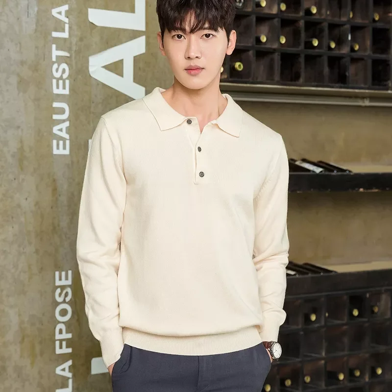 

Spring and Autumn Men 's POLO Pullover Men Cashmere Sweater Knitted Pullover Cashmere Sweater Men Jumper Sweater Top
