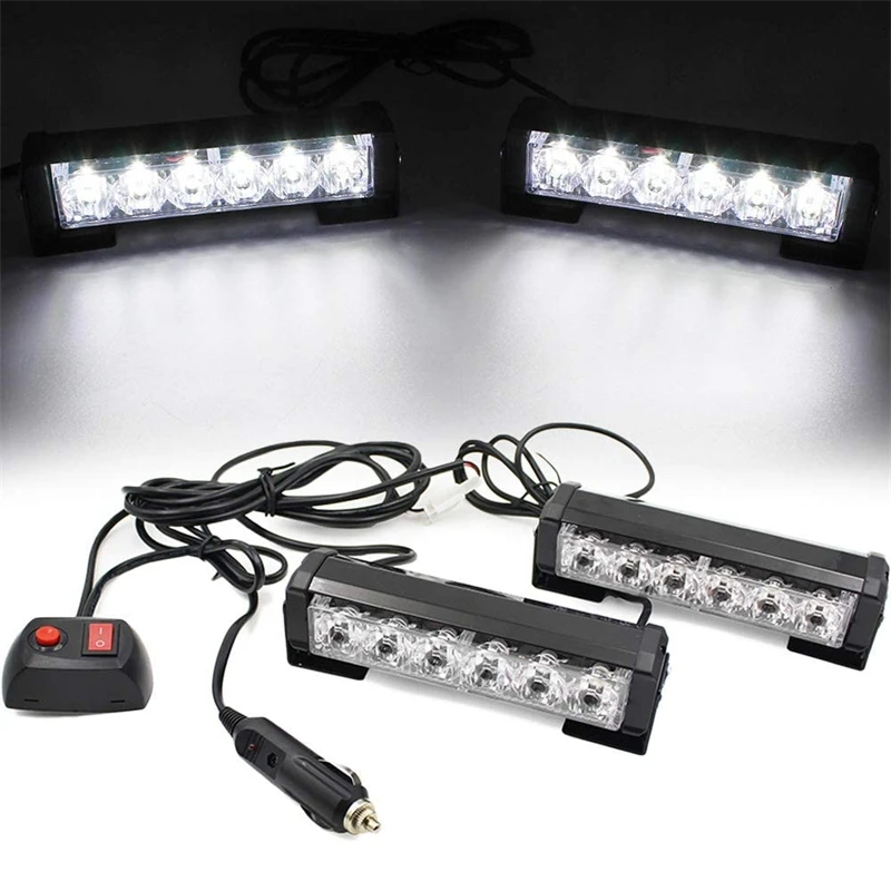 

2 in 1 modified Warning Daytime running Emergency lights 6led Car Center grille flashing lights 12 beads long bar light off-road
