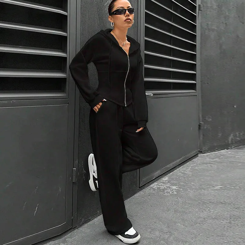 Женский спортивный костюм из двух предметов толстовка с капюшоном и длинные