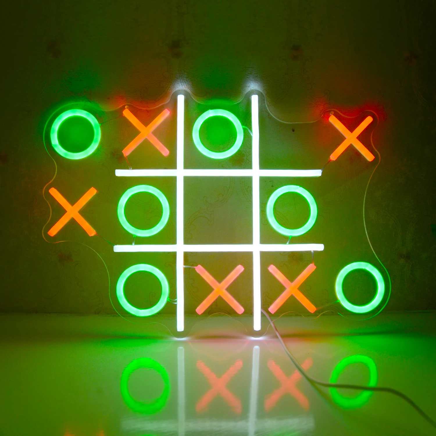 Tic-Tac-Toe Neon Sign Board Game Light up Sign for Children’s Party Table Toy Player Room Wall Decor Neon XOXO Light Decorative