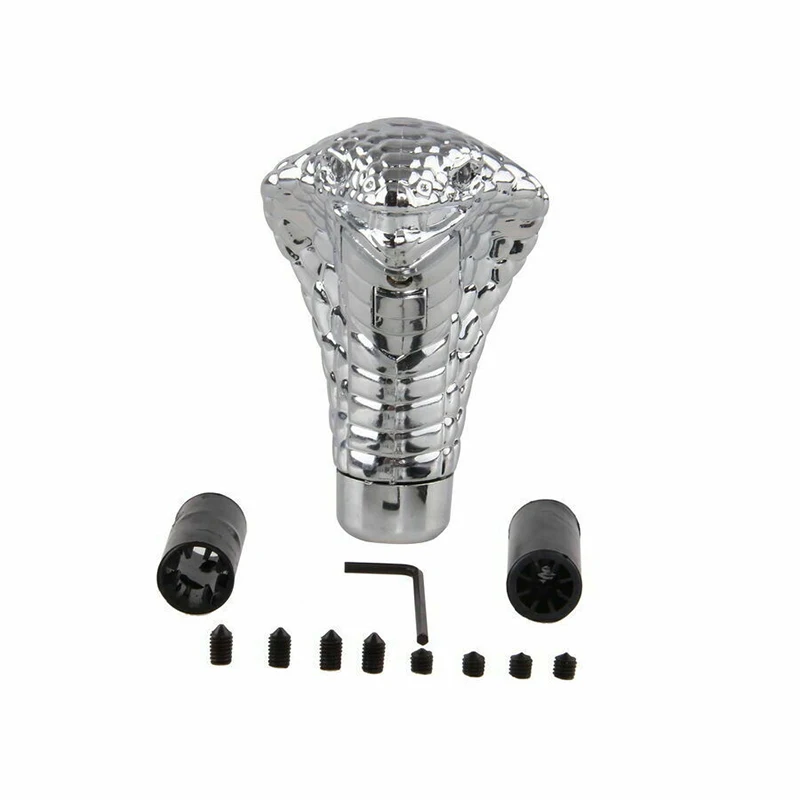 

Led Eyes Chrome Snake Auto Car Manual Gear Shift Knob Stick Universal Cool Shift Lever Five Modes Car Gear Shift Knob Set