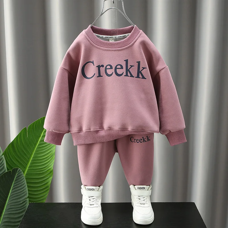 

Boys Sweatshirts +Pants Kids Suits Tracksuit 2PCS/Set 2023 Letters Spring Autumn Cotton Outfits Formal Party Children Clothing