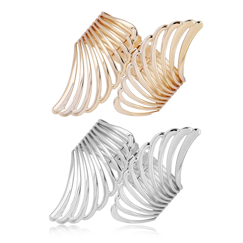 

Curtain Clip Strap Free Punching Metal Light Surface Wings Pattern Buckle Gold