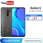 Смартфон Redmi 9 глобальной версии, 64 ГБ128 ГБ, Восьмиядерный Helio G80, четыре камеры 13 МП, 5020 мАч, Type-c, 5,5-дюймовый дисплей DotDrop, китайская версия