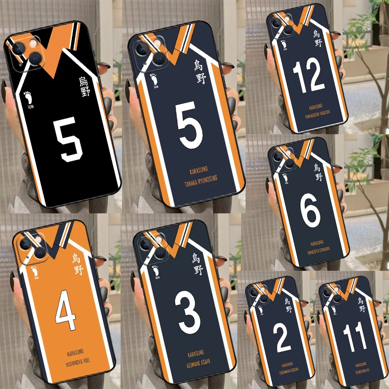 Haikyuu! Чехол Karasuno Team Uniform для iPhone 11 12 13 14 15 Pro Max XS X XR SE 2020 2022 7 8 Plus 12 13 mini, чехол для телефона