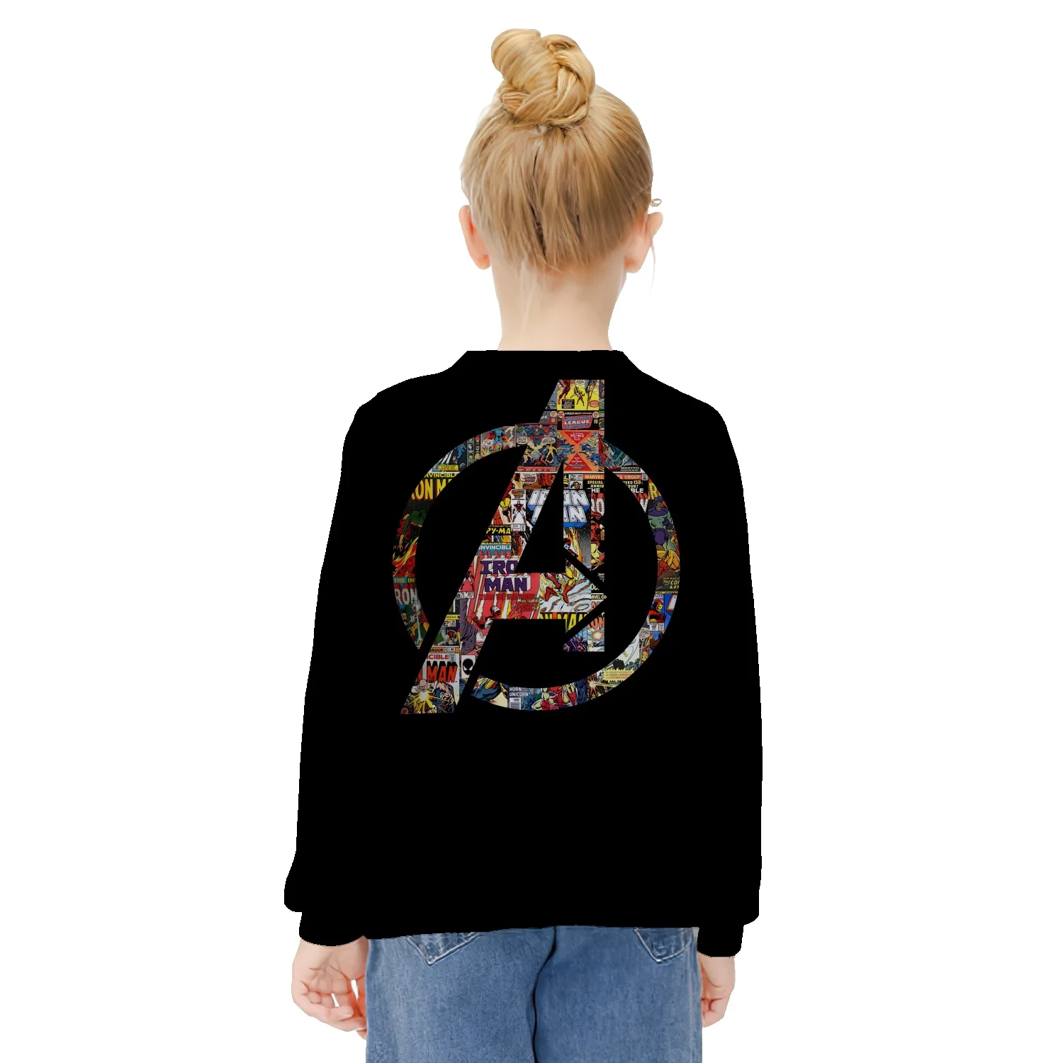 

Disney Marvel Captain America Round Neck Children's Sweater Casual Long Sleeve Spring Thin Pullover