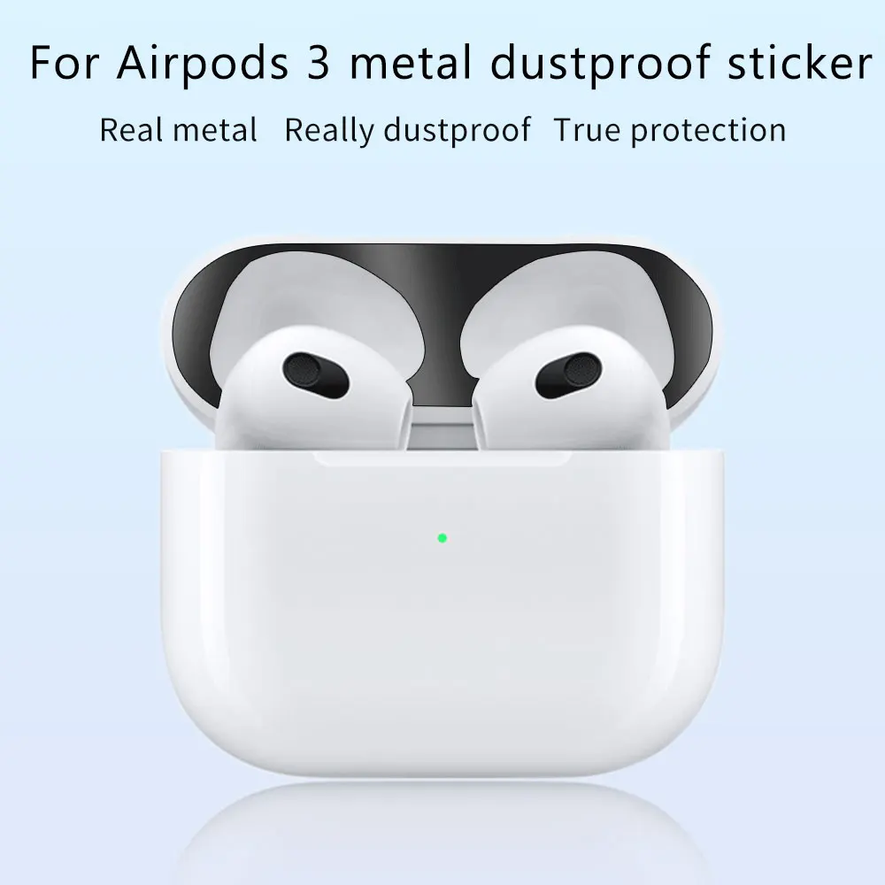 Металлическая защита от пыли для AirPods 3 чехол аксессуары защитная наклейка кожи