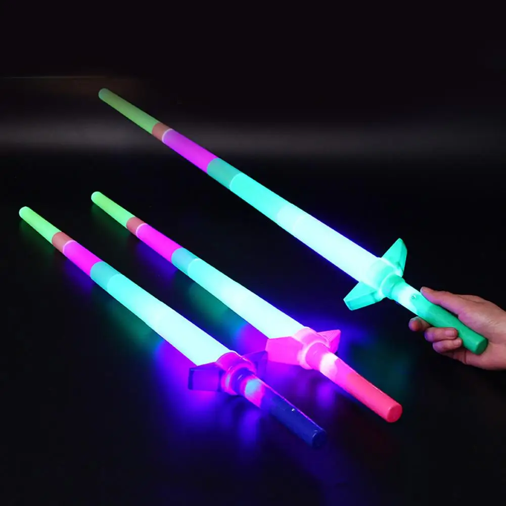 

4 Section Extendable LED Colorful Flashing Glow Sword Kids Toy Flashing Light-Up Stick Concert Party Props Bar