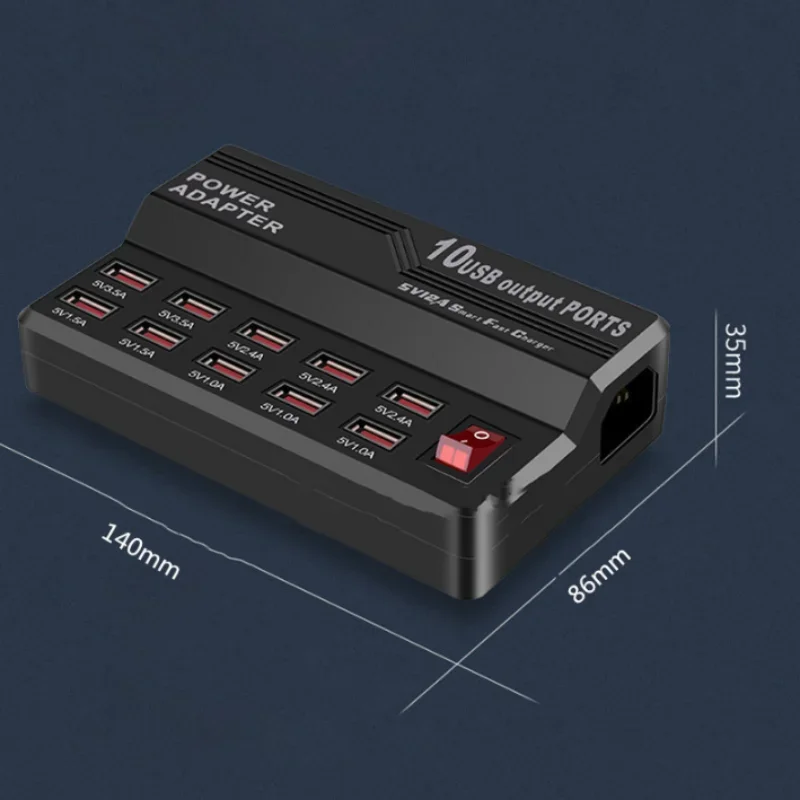 Многопортовое зарядное устройство USB HUB 10 быстрая зарядка для мобильных