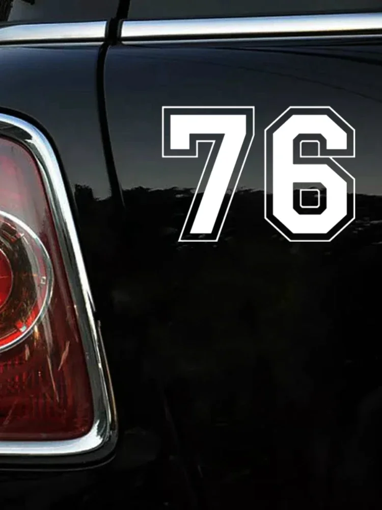 Персонализированные и забавные наклейки из ПВХ с номером 76 для автомобиля