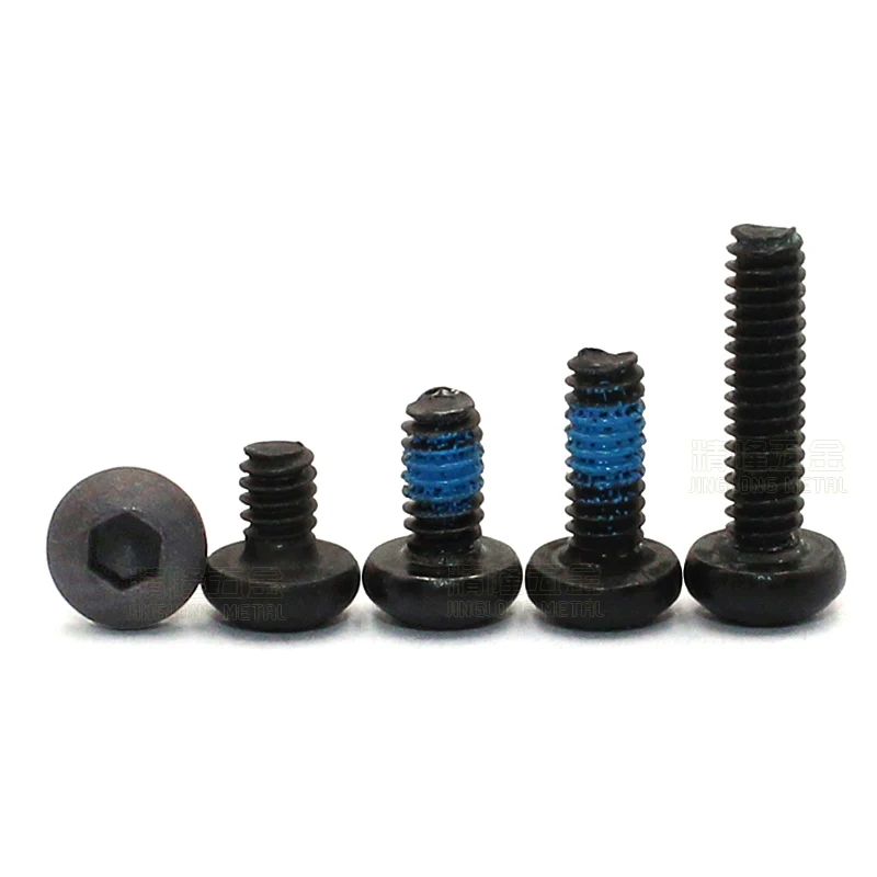 

20Pcs ISO7380 M2xL=4/5/6/7/8/9/10/12/14/16mm Grade 10.9 Screws Hex Socket Round Head Cap Black Screw Furniture Fastener Bolts