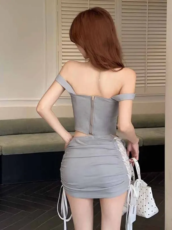 Лето 2024 модный кружевной топ на шнуровке с v-образным вырезом и открытой спиной