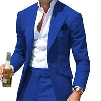 business casual mens suits one button groom prom party tuxedos custom made blazer jacket pants 2 pieces wedding costume homme