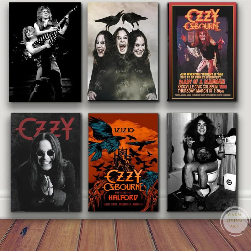 

Ozzy Osbourne Band Art Poster Heavy Metal Band Rock Canvas Painting Wall Art Picture Print Modern Family Bedroom Decor Posters