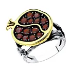 Кольцо SOKOLOV из золочёного серебра с гранатами, Серебро, 925, Женское, Оригинальная продукция