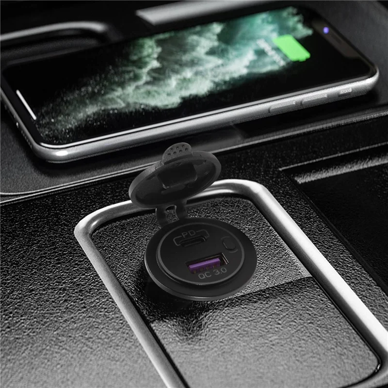 1 упаковка автомобильного зарядного устройства PD Type C USB и розетки для быстрого QC