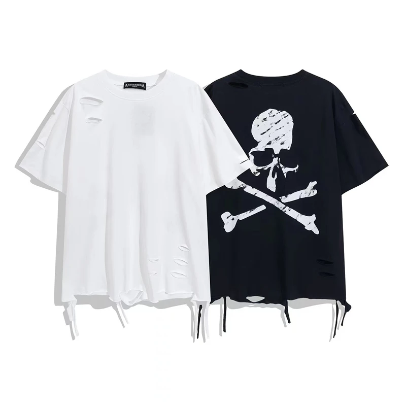 

Высококачественные мужские и женские футболки с отверстиями в масштабе 1:1, японская женская футболка с изображением разрушенного мастера, ...