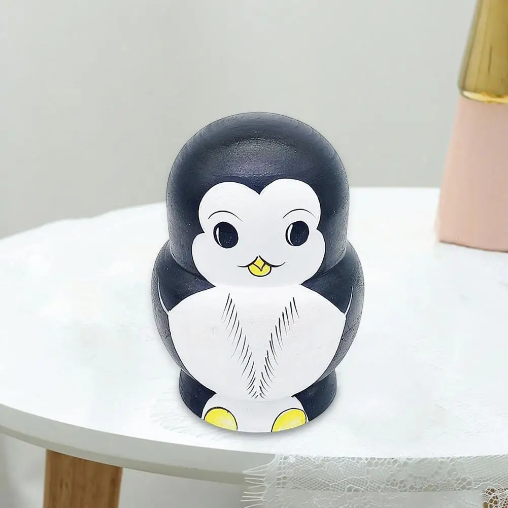 1 комплект русская матрешка-пингвин 10 слоев деревянная матрешка ручной работы