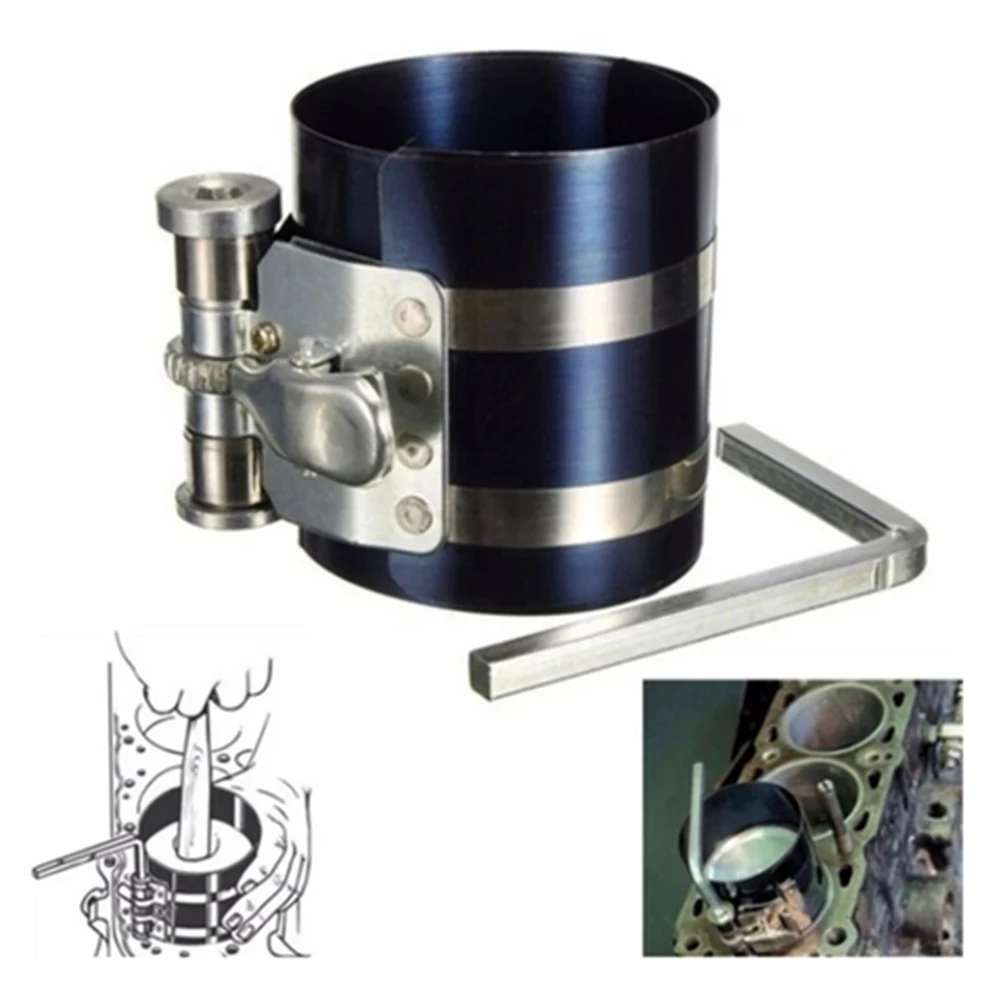

3/4/6 Inch Piston Ring Compressor with Pliers for Car Engine Vehicle Maintenance Engine Ratchet Clamp Band Installer